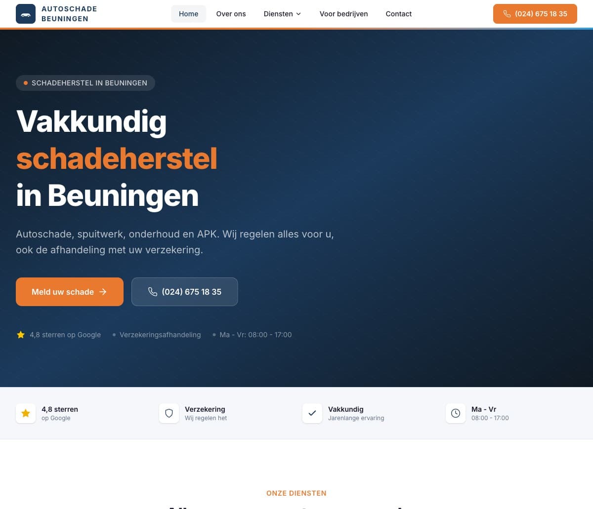 Screenshot van Autoschade Beuningen