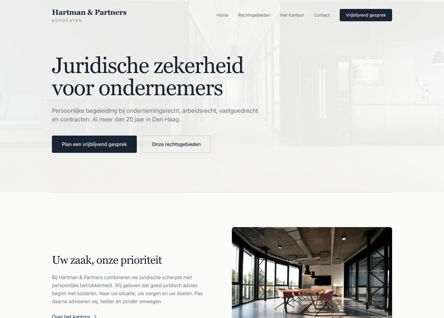 Screenshot van Hartman & Partners